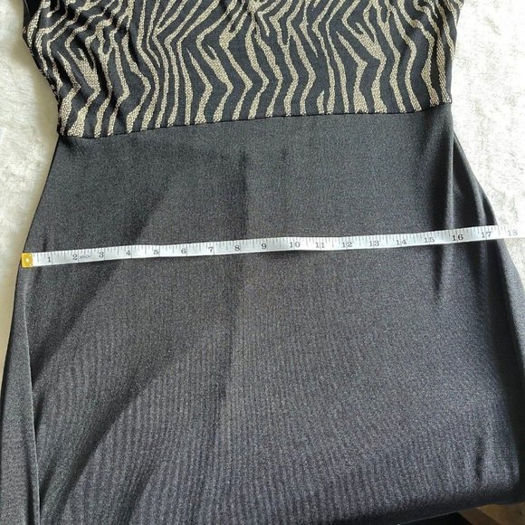 Vintage Byer Studio California Maxi Dress Womens Sz 8 Black Animal Print Stretch - Picture 9 of 9